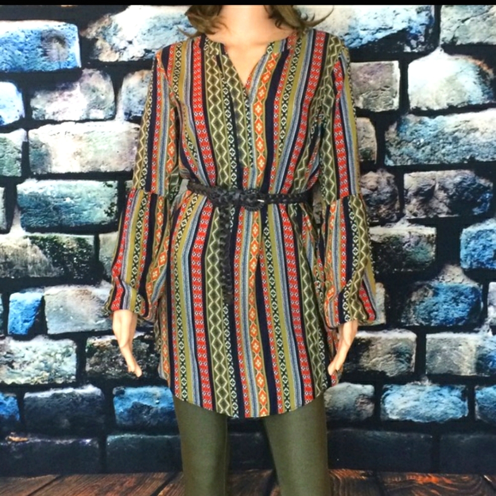 Plus Sized Striped Tunic
